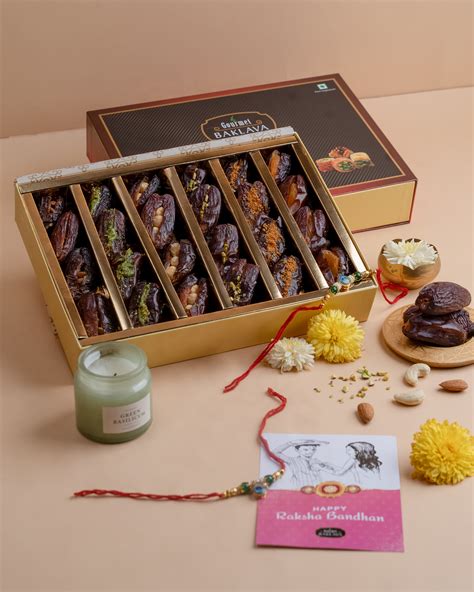 Gourmet Assorted Stuffed Dates Treat Box 24pieces Gourmet Baklava