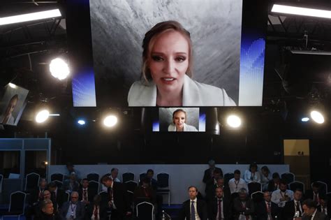 Vladimir Putins Reported Daughters Make Rare Appearance At Russian Business Summit