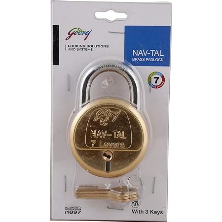 Godrej Navtal Levers Hardened Brass Padlock With Keys Piece