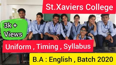 Ba English Uniform Timing Syllabus St Xaviers College