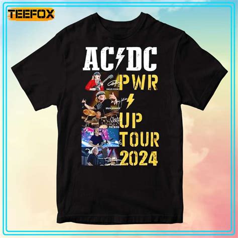 Acdc Pwr Up Tour 2024 Signatures T Shirt