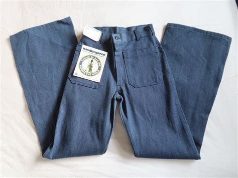 1970s Sailor Jeans Deadstock NWT US Navy Dungarees Vintage Dark Denim