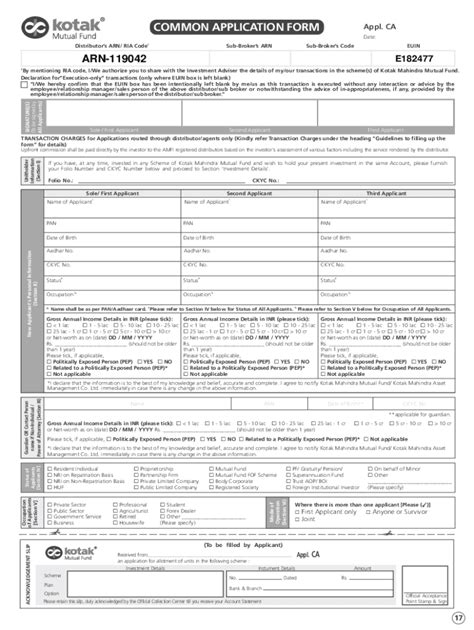 Fillable Online COMMON APPLICATION FORM Top Touch Financial Service