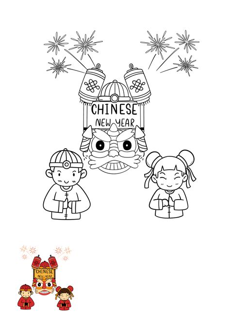 Free Chinese New Year Coloring Pages For Kindergarten Template Edit