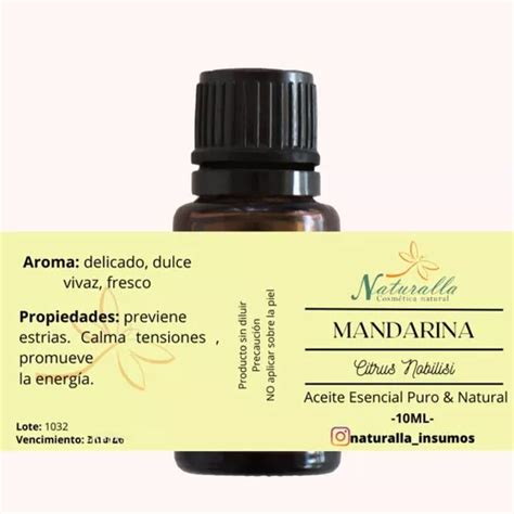 Aceite Esencial De Mandarina Puro Y Natural Envase De Ml