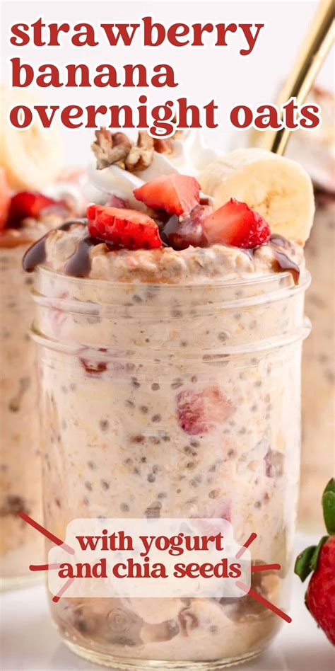 Strawberry Banana Overnight Oats Tastes Of Lizzy T