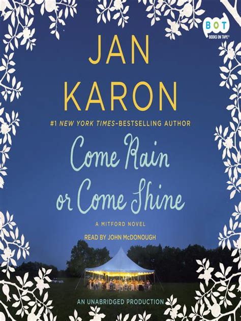 Come Rain Or Come Shine Jan Karon Book Club Reads Rain