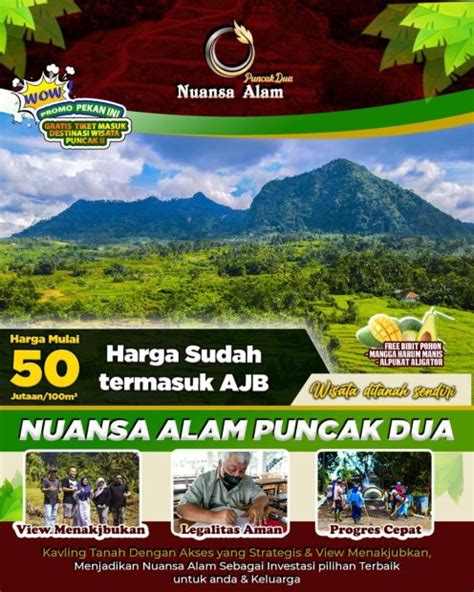 Kavling Tanah Nuansa Alam Puncak Dua Dengan Capital Gain Yang Tinggi