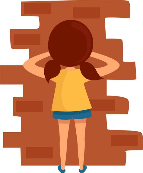 Kid Playing Hide And Seek Illustration Vector On White Background