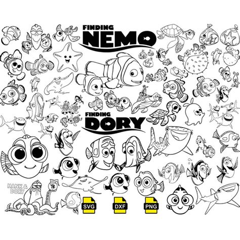 Nnemo Silhouette Nemo Svg Nemo Outline Dory Outline Inspire Uplift