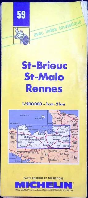 Ancienne Carte Routi Re Michelin Collector St Brieuc St