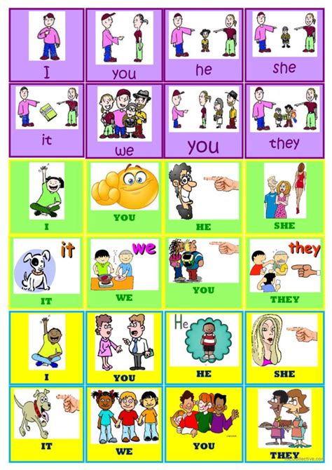 Printable Pronoun Flashcards With Pictures