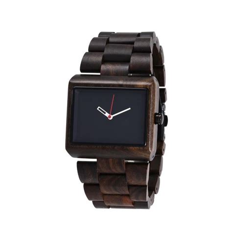 Hot Item Square Case Watches Made Of Black Sandalwood Luxury And Business Watches For Men