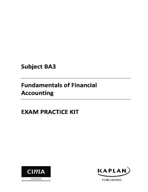 Fillable Online Subject BA3 Fundamentals Of Financial Accounting EXAM