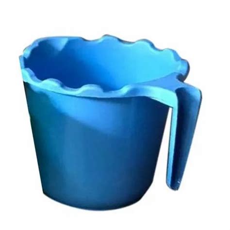 Plain Blue Plastic Bath Mug Unbreakable For Bathroom At Rs Dozen