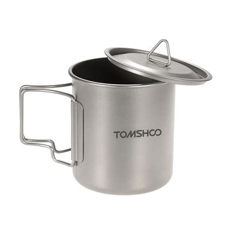 Tomshoo Taza De Agua De Titanio Para Acampar Vajilla Resistente Al