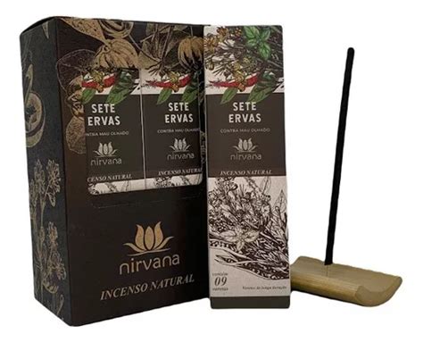 Incenso Defumador Nirvana Tradicional Aromas Fragrância Sete Ervas