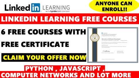 Linkedin Learning Free Premium Courses | 6 Free Courses with Free ...