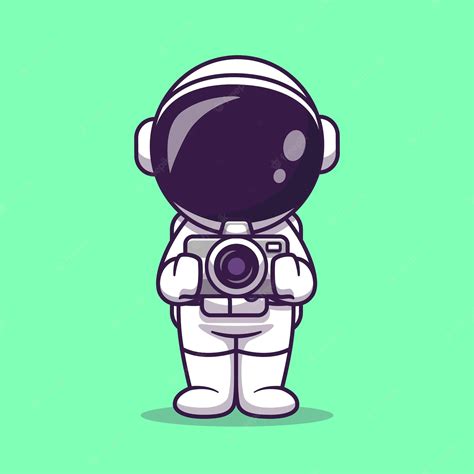 Lindo Astronauta Sosteniendo La Ilustración Del Icono Del Vector De Dibujos Animados De La