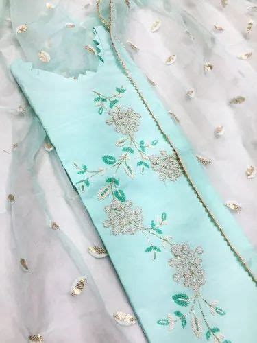 Masleen Kurti With Hand Embroidery And Moti Work With All Over Sequence