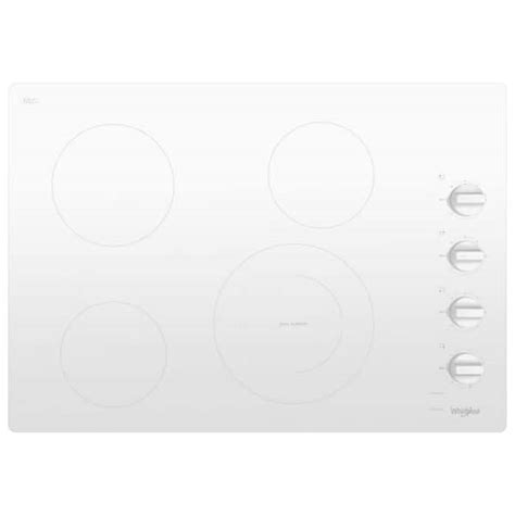 Whirlpool 30 In Radiant Electric Ceramic Glass Cooktop In White With 4 Burner Elements