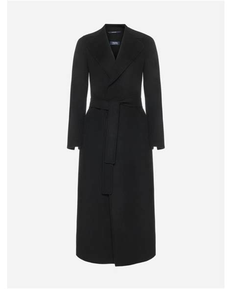 Max Mara Poldo Belted Wool Coat In Black Lyst