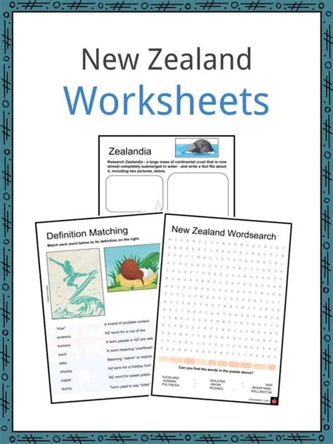 New Zealand Facts Worksheets For Kids Geography Culture History