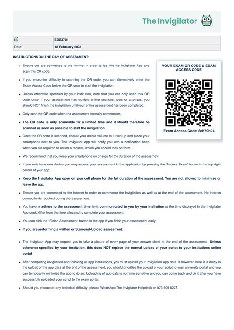 Eds January February Takehome Examination Your Exam Qr Code