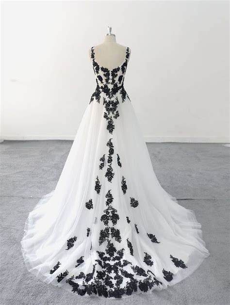 Unique Black And White Wedding Dresses Tailor Made Wedding Dresses