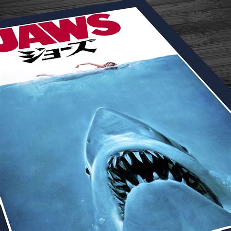 Jaws 1975 Japanese Version Vintage Movie Poster Plunge Into The Depths