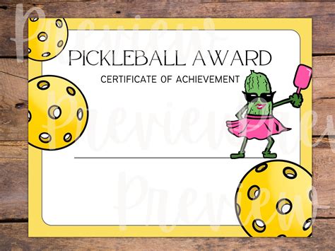 Pickleball Award Bundle With Fancy Certificate Or Funny Pickle Players