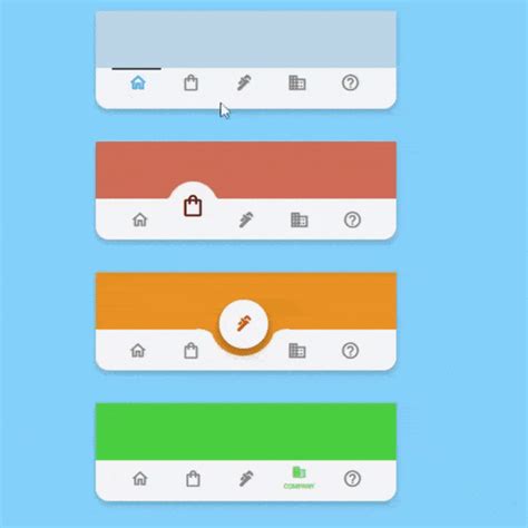 Cool Types Of Animated Bottom Navigation Bar Using Html Css And