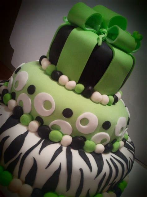 Birthday Green Black Cake CakeCentral