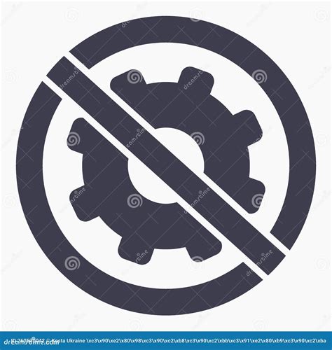 Gear Icon Crossed Out in a Circle. Repair Ban Stock Vector