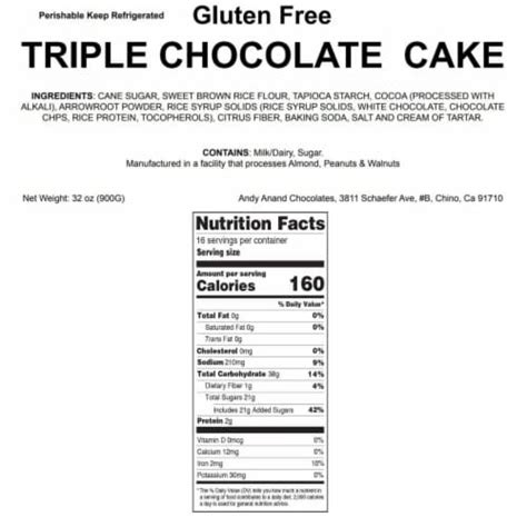 Andy Anand Gluten Free Triple Chocolate Cake Decadent Gourmet Food