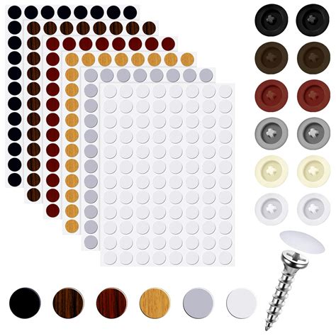 576 Pcs Screw Cap Stickers And 120 Pcs Screw Cap Screw Covers Self