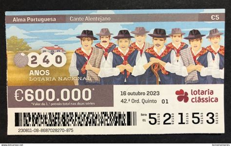 Billetes De Loter A C X Lottery Ticket Portugal Alma