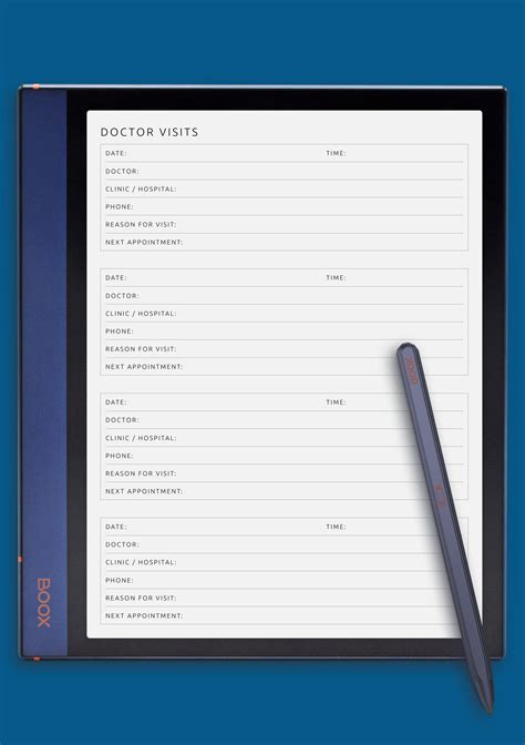 Download Printable Doctor Visits Template Pdf