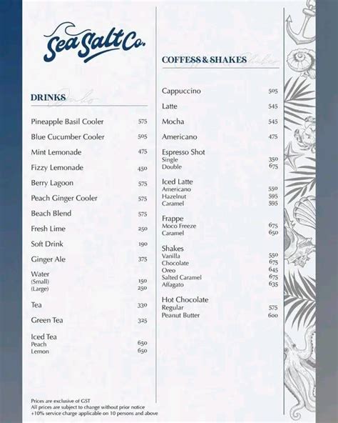 Sea Salt Co Restaurant Menu Karachi Read 2024 Updated Sea Salt Co Restaurant Menu Prices