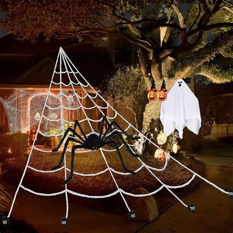 Spider Webs Halloween Decorations Outdoor19 23ft Spider Webs 43ft