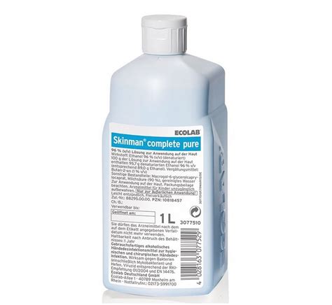 ECOLAB Skinman complete pure Händedesinfektion 1000 ml Flasche