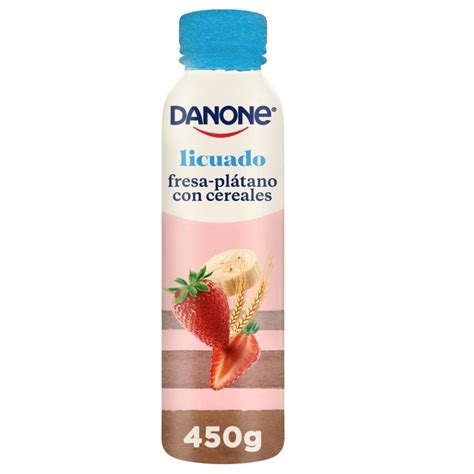 Yoghurt bebible Danone licuado con fresa plátano y cereales 450 g Walmart