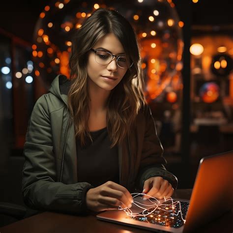 Mujer profesional que trabaja en la computadora portátil Foto Premium