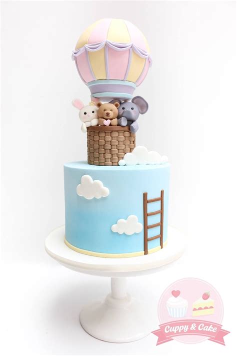 Cuppy Cake Timeline Photos Baby Shower Cakes Hot Air Balloon