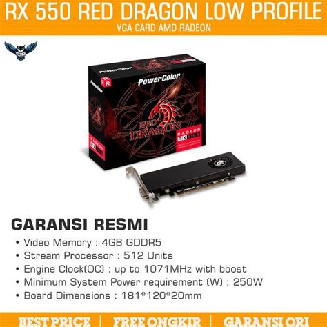 Jual Vga Powercolor Rx 550 4gb Ddr5 Red Dragon Low Profile Radeon Rx550 Non Cod Shopee Indonesia