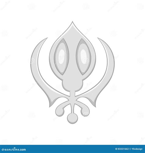 Black Sikhism Religion Khanda Symbol Icon Isolated Seamless Pattern On