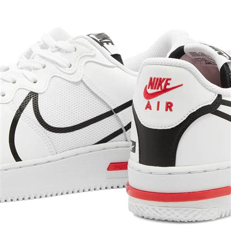 Nike Air Force 1 React White, Black & Red | END. (ES)