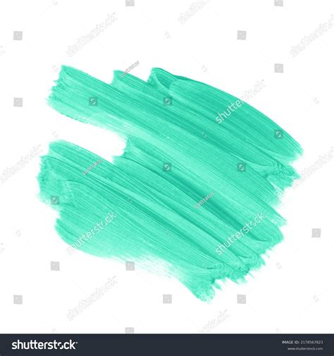 Mint Green Brush Stroke Paint Background Stock Photo 2178567823