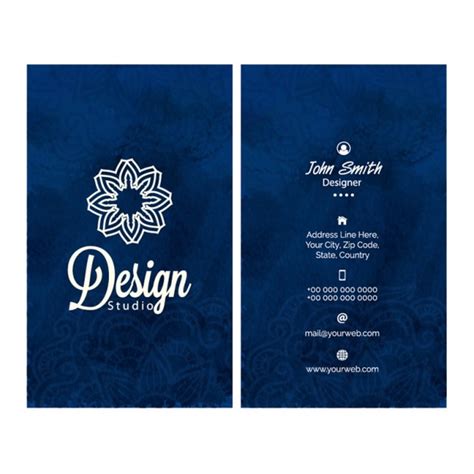 Premium Vector Dark Blue Business Card