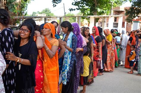 Mathura Women Wait In A Queue Outside The District Jail To Tie Rakhi